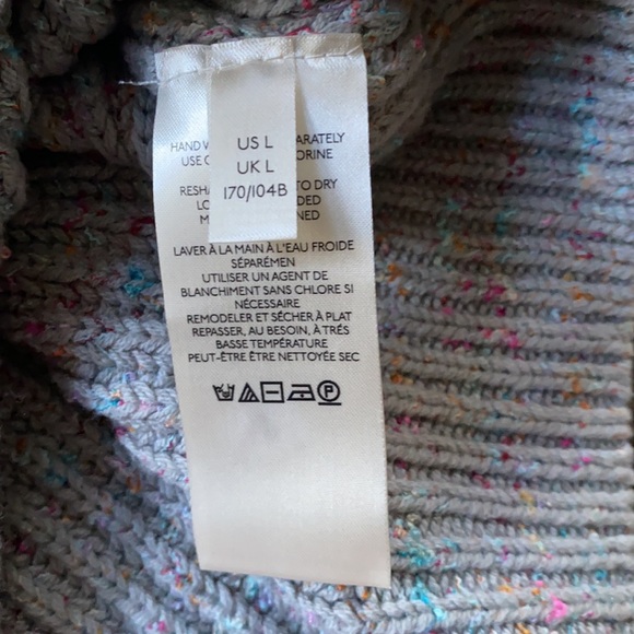 FREE PEOPLE LEO TUNIC SILVER GLEAM COMBO SWEATER - Picture 10 of 15